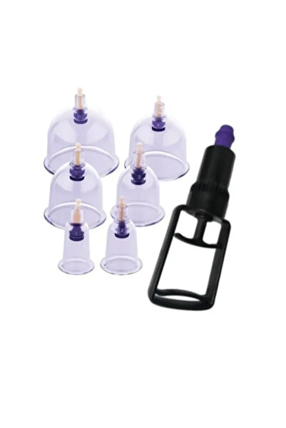 Genel Markalar 6lı Kupa Çekme Seti Vakumlu Masaj Aleti Hacamat Pompalı Selülo...