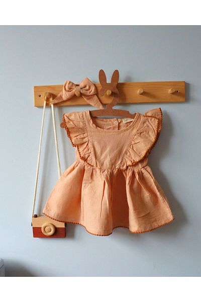 TinyAlp Soft Color Soft Linen Fabric Design Baby Girl Dress
