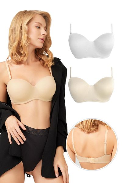 Cottonhill Sutien Lotus fără bretele, fără umplutură, cu sârmă, pachet de 2-3
