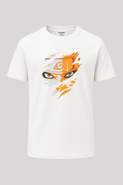 nirvoda Μπλουζάκι Anime Manga με στάμπα Naruto Loose Fit Crew Neck Unisex