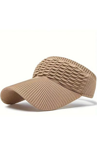 LAGRANZE Summer Knitted Textured Women's Visor Hat - Sports Style