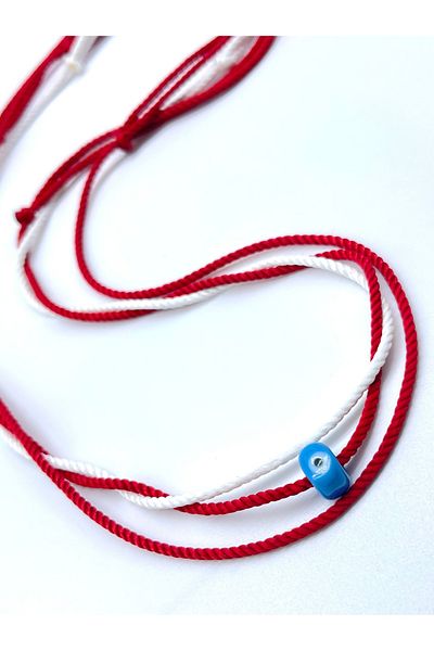 Concept HuBuTU 3Pcs Red White Red Twisted Rope Murano Evil Eye Beaded Necklace Set
