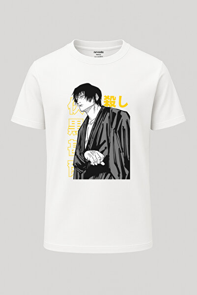 nirvoda Μπλουζάκι Unisex με λαιμόκοψη Toji Jujutsu Kaisen με στάμπα Loose Fit