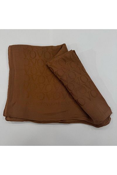 Valentino Orlandi Σάλι Jacquard Monogram 27042025-σοκολάτα