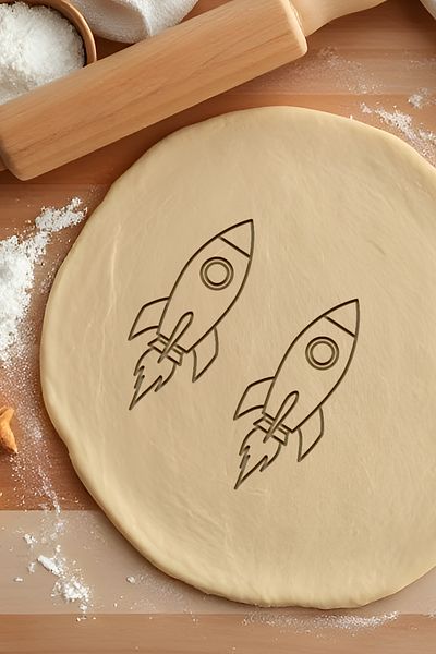 oalpo Rocket Toy Cookie Mold, Dough Shaper, Biscuit Mold, Easy Cutting Tip