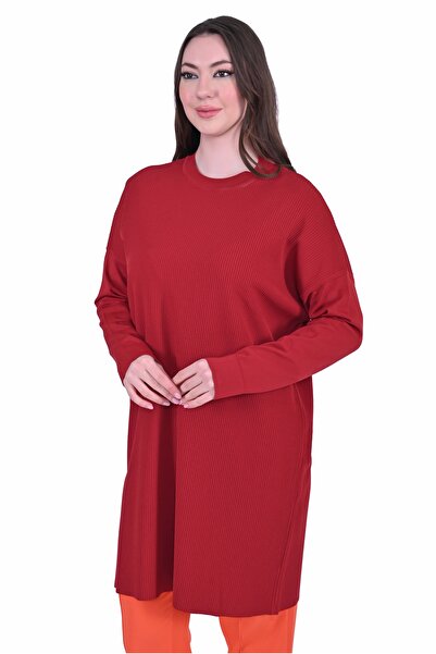 Invee 7014 Knitwear Tunic - Claret Red