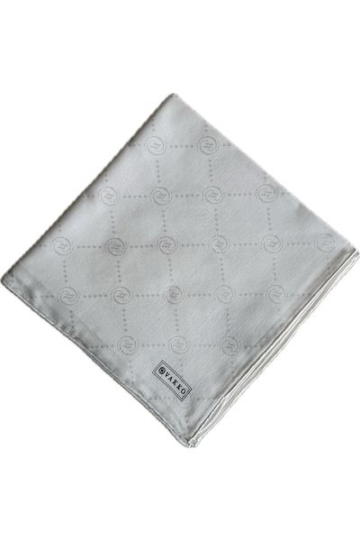 Vakko Φουλάρι Cotton Silk Monogram 3001126-λευκό