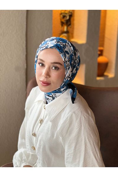 Modakaşmir Petunia Pattern Cotton Scarf