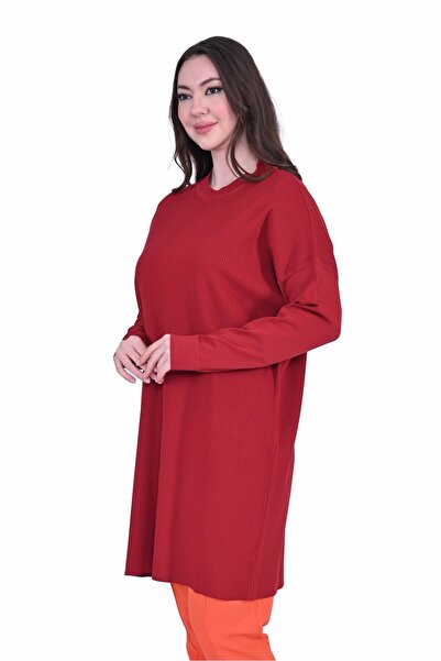Invee 7014 Knitwear Tunic - Claret Red