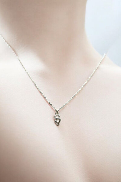 Atolyezone Ş Harfi Mini 925 Ayar Gümüş Kaplama Harfli Kolye Isimli Kişiye Öze...