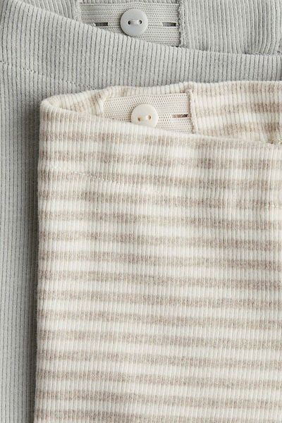 H&M 2-pack Ribbed Cotton Leggings