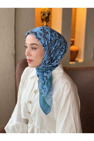 Modakaşmir Petunia Pattern Cotton Scarf