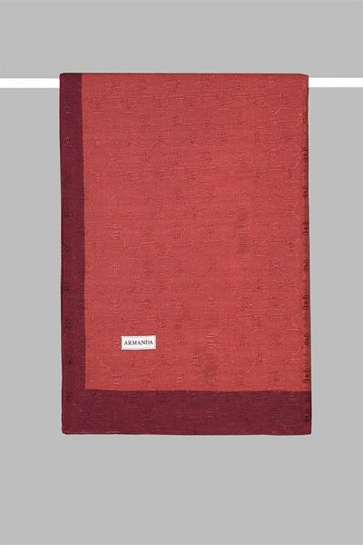 ARMANDA Chain Monogram Patterned Shawl 3042-burgundy