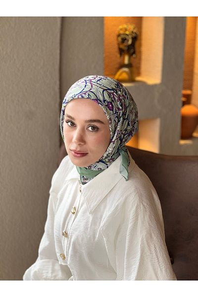 Modakaşmir Ivy Pattern Cotton Scarf