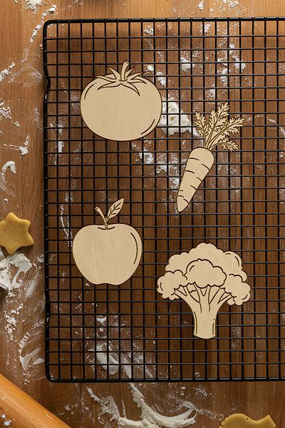 oalpo Vegetables Set Cookie Mold, Dough Shaper, Biscuit Mold, Easy Cutting Tip