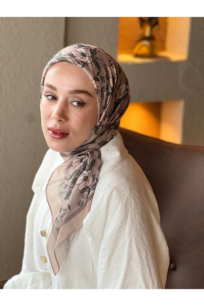 Modakaşmir Petunia Pattern Cotton Scarf