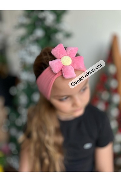 QUEEN AKSESUAR Λούτρινο λουλουδάτο ελαστικό μαλακό φαρδύ κοριτσίστικοκοριτ