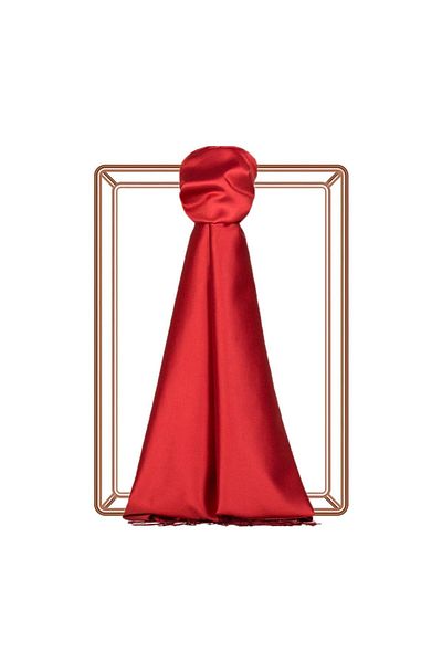 ipekevi Double Sided Solid Color Silk Shawl 00927-Red