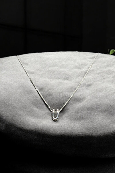 Atolyezone Ü Harfi Tasarım 925 Ayar Gümüş Kaplama Harfli Kolye Isimli Kişiye Özel Kolye Hediye Paketli Kutulu