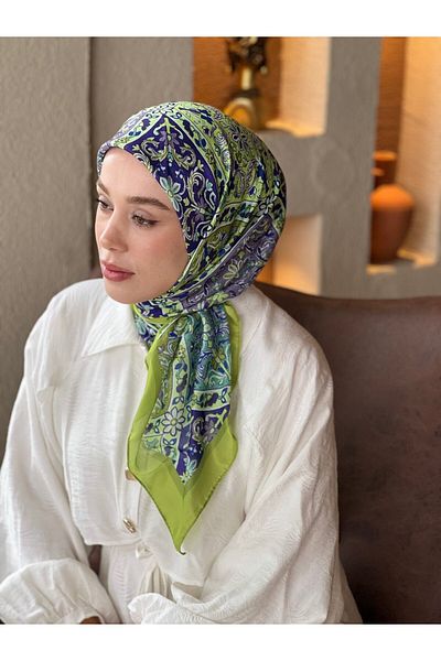 Modakaşmir Flower Path Pattern Cotton Scarf