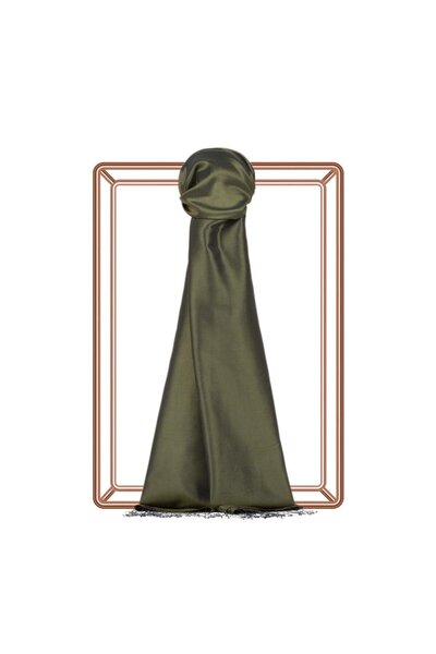 ipekevi Tek Taraflı İpek Şal 02911-Ceviz Yeşili