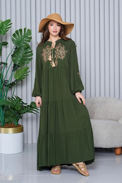 My Blog Khaki Mini Sequin Embroidered Plus Size Dress - 2065 - 1