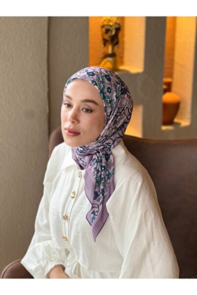 Modakaşmir Шарф з бавовни з візерунком плюща