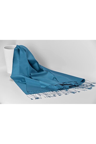 ARMANDA Şal de mătase de culoare solidă pe două feţe 3011-albastru petrol
