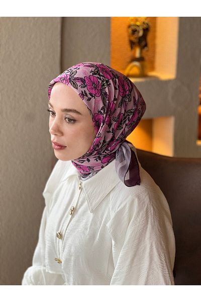 Modakaşmir Petunia Pattern Cotton Scarf