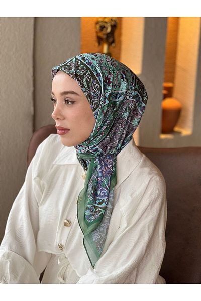 Modakaşmir Flower Path Pattern Cotton Scarf