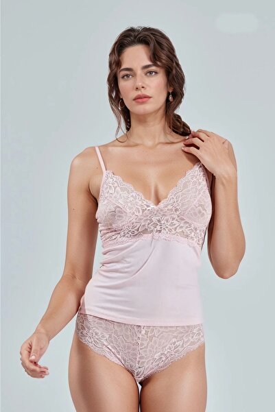 White Velvet Δαντελένια λεπτομέρεια Γυναικεία εσώρουχα και σετ καμιζόλ - WVS6...