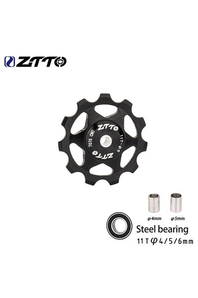 Choice 1pcs 11T Black ZTTO MTB Bicycle Rear Derailleur Jockey Wheel 11T 13T Steel Bearing Pulley AL7075 CNC