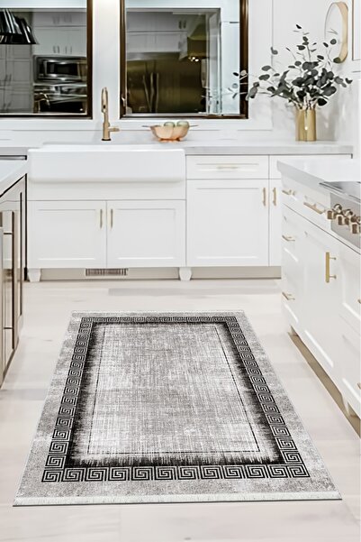CENTER AVM Gri, Halı Mutfak Halısı Makinede Yıkanabilir Halı Kaymaz Taban Mut...