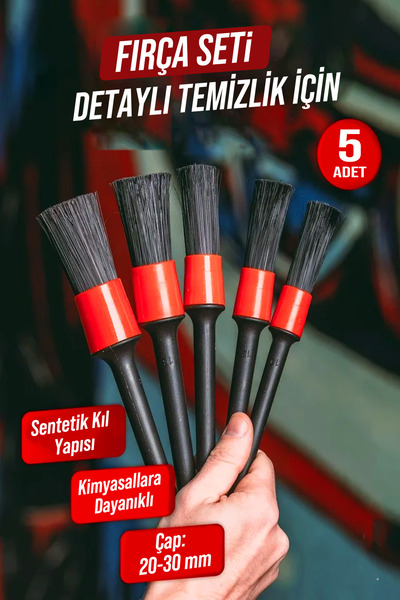 PROXCLEAN Oto Araba Temizleme Kuaför 5 Parça İç-Dış Detaylı Temizlik Bakım Koltuk Fırçalama Set