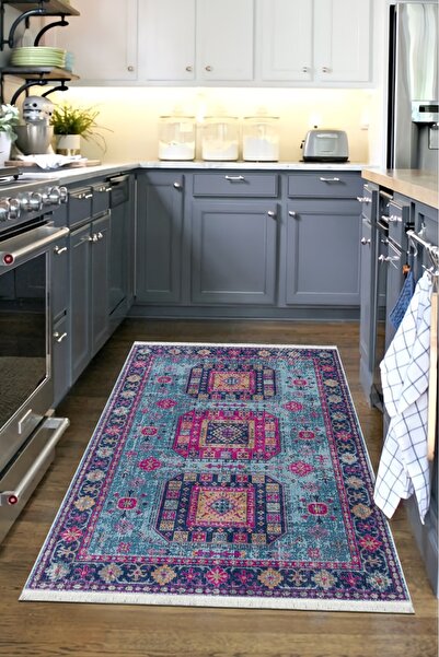 CENTER AVM Renkli, Halı Mutfak Halısı Makinede Yıkanabilir Halı Kaymaz Taban Mutfak Halısı
