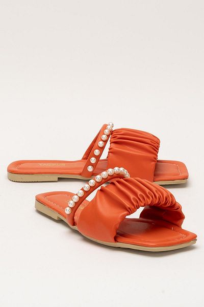 Liger Women's Pearl Stone Drawstring Slippers Orange