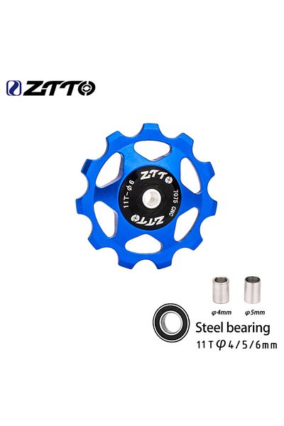 Choice 1pcs 11T Blue ZTTO MTB Bicycle Rear Derailleur Jockey Wheel 11T 13T Steel Bearing Pulley AL7075 CNC