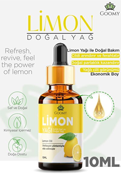 GOOMY Limon Uçucu Yağı 10 ml %100 Saf ve Doğal Lemon Essential Oil