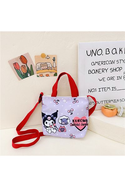 Choice Kuromi Kawaii Sanrio Canvas Bag Hello Kitty Cinnamoroll Crossbody Shoulder Hand Bag Cute Cartoon Mel