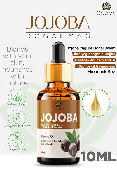 GOOMY Jojoba Yağı Soğuk Sıkım 10 ml %100 Saf ve Doğal