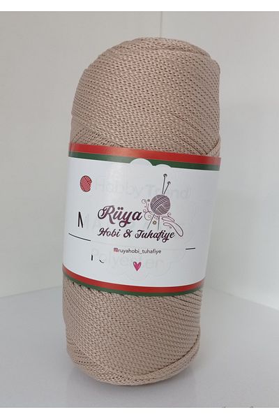 rüya hobi 200 γραμμάρια Νο 4 Polyester Macrame- Bag- Supla- Runner String (Κωδικός χρώματος: 029 Mink