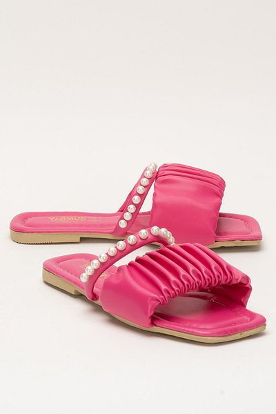 Liger Women's Pearl Stone Drawstring Slippers Pink
