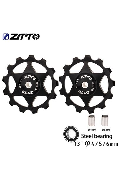 Choice 2pcs 13T Black ZTTO MTB Bicycle Rear Derailleur Jockey Wheel 11T 13T Steel Bearing Pulley AL7075 CNC