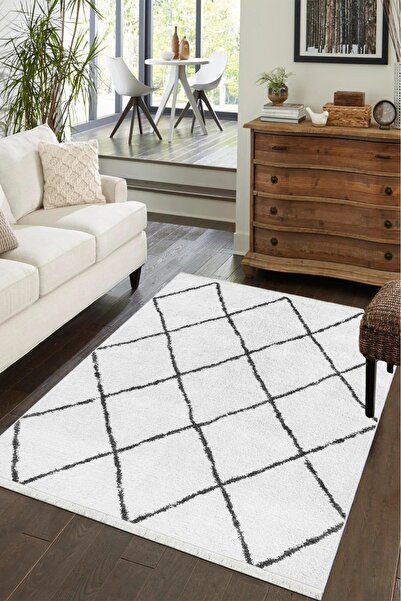 CENTER AVM Gri, Halı Halı Makinede Yıkanabilir Halı Kaymaz Taban Halı