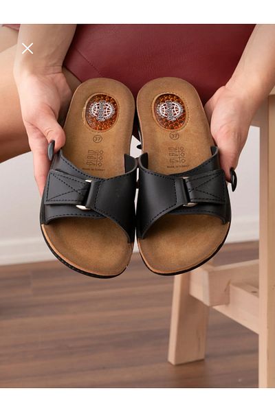 ELİS Very Comfortable Daily Slippers with Heel Gel