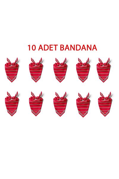 TUA Pack of 10 K.Atatürk Signature Pattern Bandana/Scarf