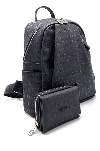 Just Polo JP Women's 9 Compartment Backpack and Wallet Combination Gift