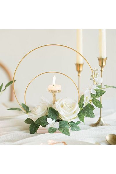 Choice 1PC 20cm and 30cm Metal Floral Hoop Wreath Macrame Craft Hoop Rings For DIY Wedding Wreath Table Dec