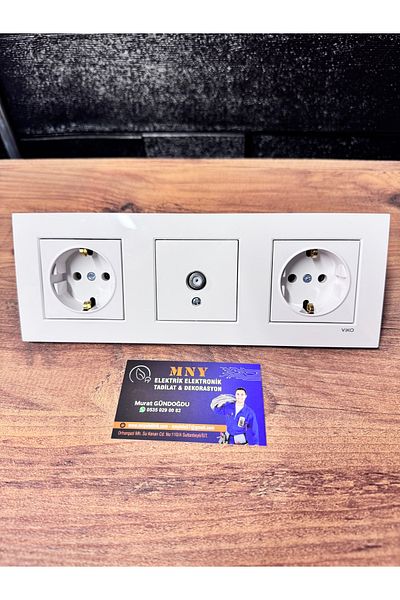 MNY Electric Karre White 3 Frame 1 Socket 1 Numeris 1 Tv