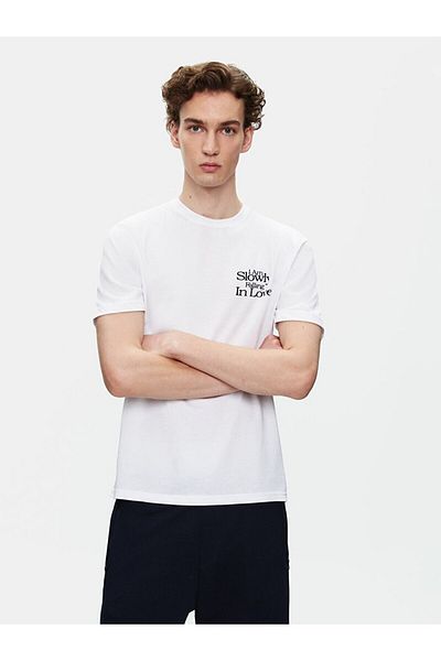 Ltb Regular Printed White T-Shirt